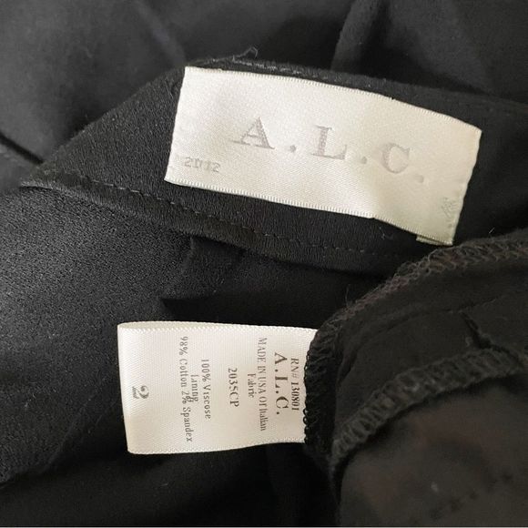 A.L.C. Womens high waisted Wide Leg ankle Pant rouser 2 black chic like new - Picture 5 of 12